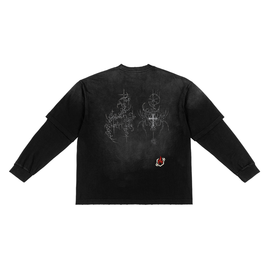 Sunfade Hand-Frayed Faux Two-Piece T-Shirt