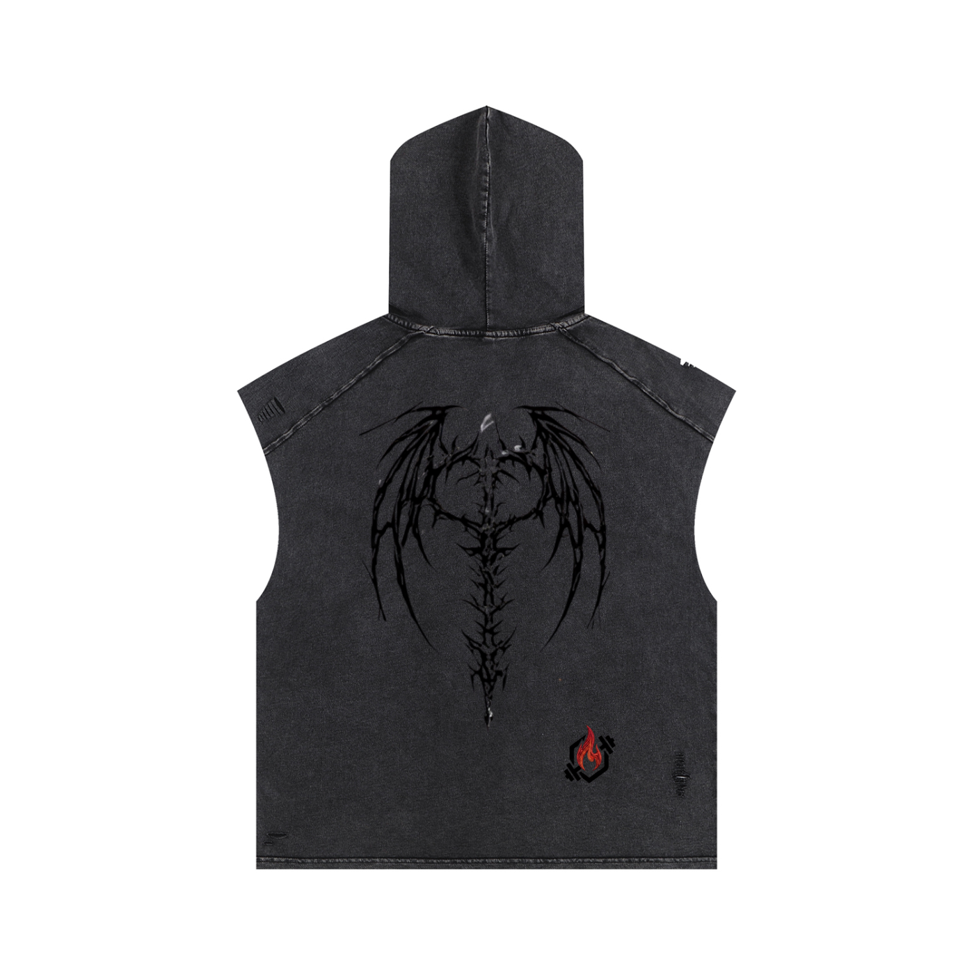 Snow Washed Boxy Hooded Tank Top